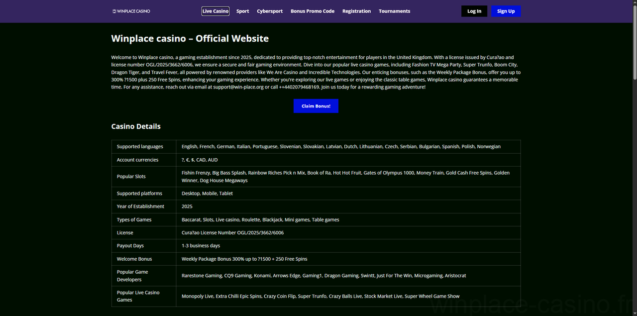 Winplace Casino Casino